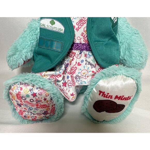 Build A Bear Girl Scout Bear Thin Mint w/ Girl Scout Brownie Green Vest & Dress - Picture 2 of 9